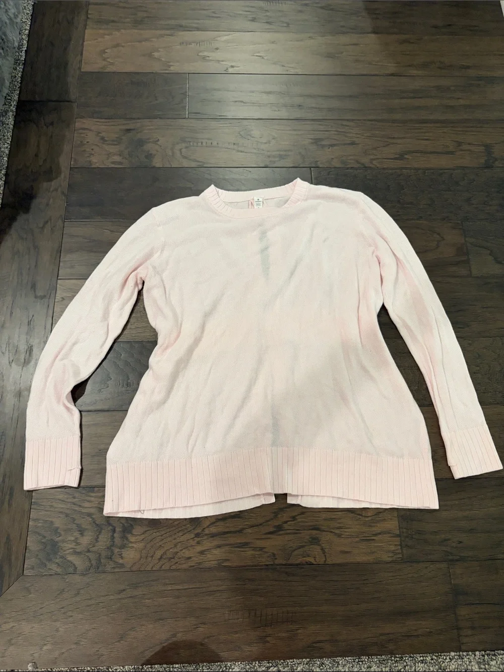 Lululemon Sincerely Yours Lightweight Pink Sweater Sz 10